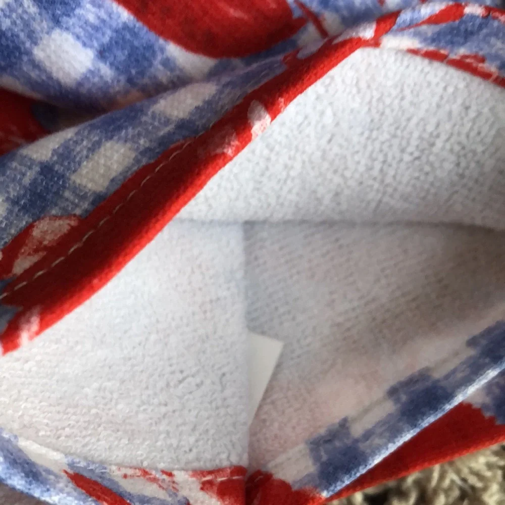 Lobster & Crab Blue Gingham Kitchen Towel - Red & Blue